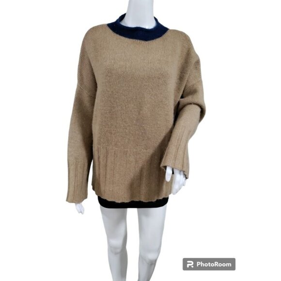 Clouds Cashmere Dolman Sleeve Knit Pullover Sweater Beige Women's Size Large - Picture 2 of 14